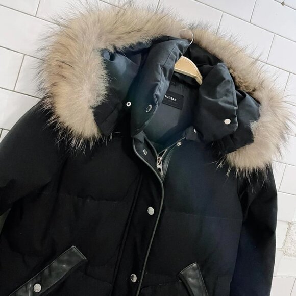 Rudsak Down Winter Coat Black Size Small Fox Fur - Picture 3 of 4